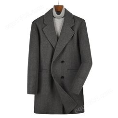 精品单件秋冬季中长款成熟稳重男士羊毛双面呢子大衣外套毛呢西装