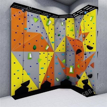 奇乐游乐KIRA大型玻璃钢树脂抱石攀岩墙定制 体能拓展锻炼