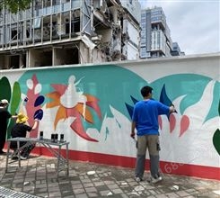 壁画厂家 3d墙立体画  热带雨林 城市装饰 文化墙
