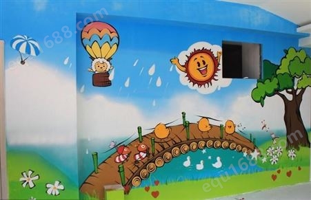 专业生产  幼儿园墙绘  仿真人物 3D壁画 卡通人物绘画