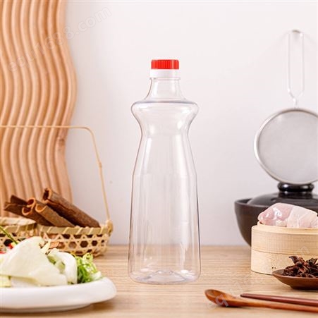 定制900ML食品级pet塑料瓶透明油瓶酱油调料瓶
