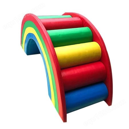 儿童体适能彩虹桥 半圆软包器材 感统攀爬软体钻洞拱形桥