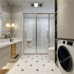錦良裝飾 浴室鋁合金鋼化玻璃 衛生間干濕分離 支持定制