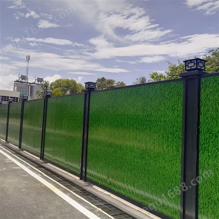小草绿彩钢围挡 工地施工铁皮瓦围蔽 建筑路边挡板隔离护栏