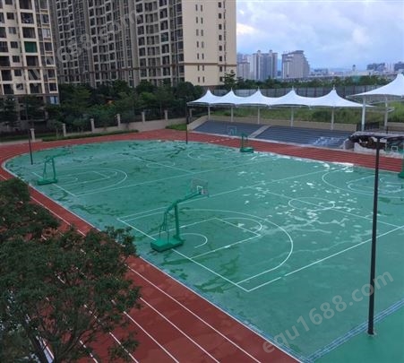 汕尾城区学校体育馆丙烯酸球场地面施工 硅PU塑胶篮球场地坪漆