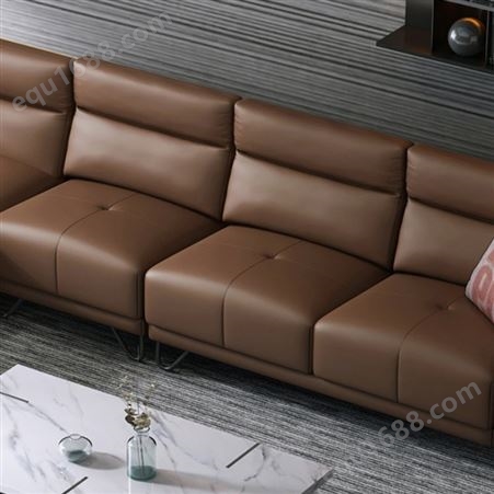 天一美家意式真皮转角沙发组合整装大气奢华客厅北欧家具整装