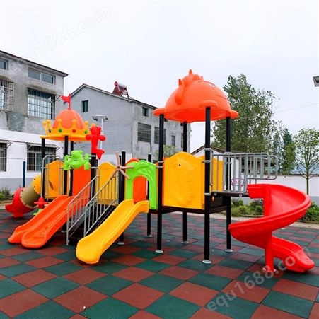 社区儿童游乐设备定制幼儿园塑料城堡滑梯太阳顶滑滑梯