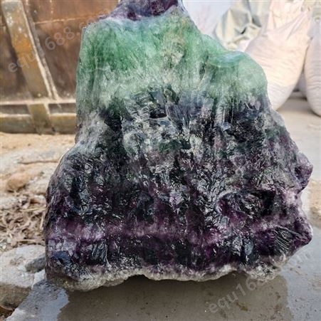 彩瑞矿产品 氟石萤石原矿 工艺雕刻萤石块 绿色紫色