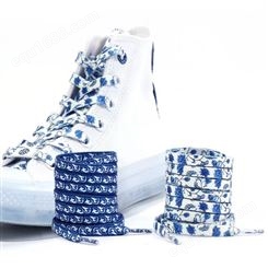 开时盛适配AJ1AF1空军一号1970s复古蓝白中国风青花瓷鞋带绳扁平