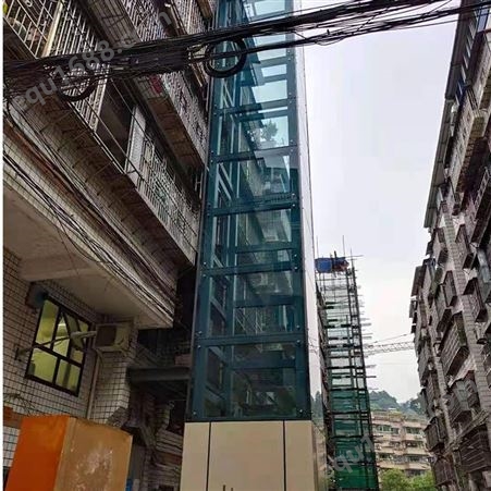 酒店外挂电梯 别墅家用井道玻璃梯 一生二定制 安装方便